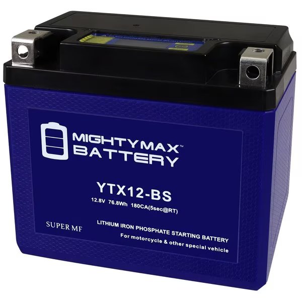 YTX12-BS Lithium Replacement Battery compatible with Suzuki V-Strom DR650, SV650 TL, Mighty Max Battery, Mfr#: MAX3882899